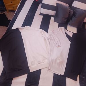 Black and White Colorblock Sweaters